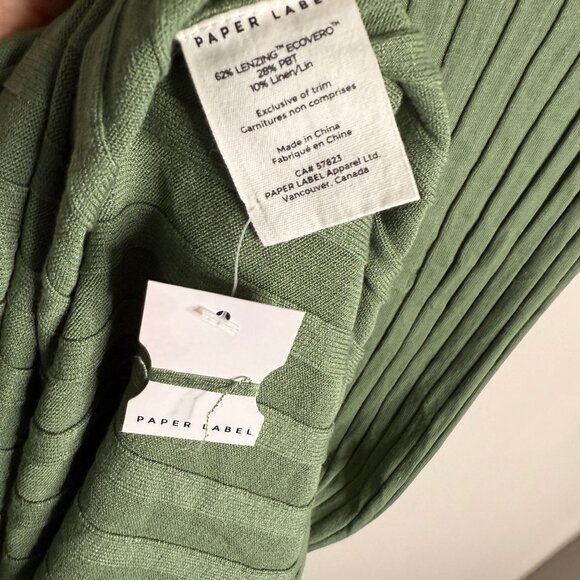 Paper Label Women's‎ Green Nadia Wide Rib Sleeveless Maxi Dress - Size M Medium - Picture 5 of 6
